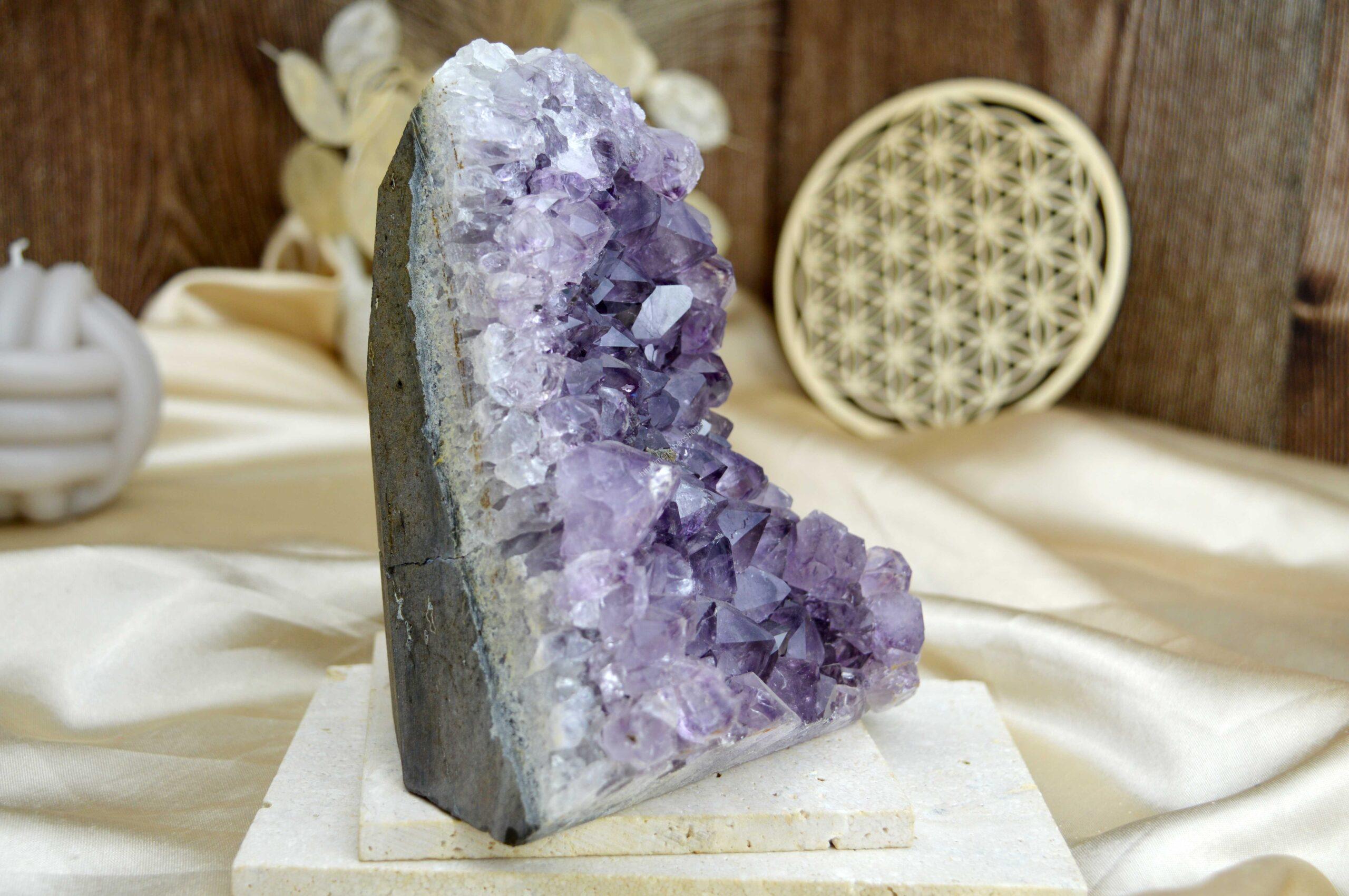 AMETYSTOVÁ drúza #8- Božskosť, Intuícia, Rovnováha, pokojný Spánok - 1,3 kg Extra kvalita Uruguay – Obrázok 3