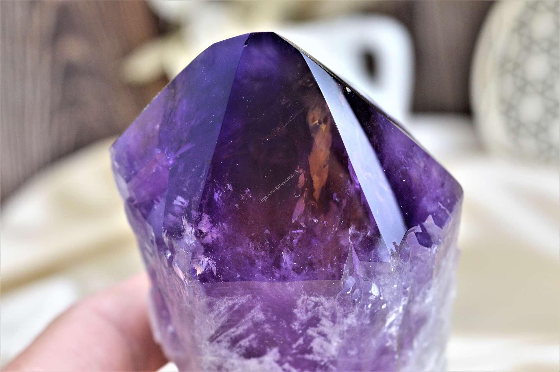 AMETYST s CITRÍNOM surový hrot Božskej Energie a Hojnosti 4 Extra Kvalita – Obrázok 3