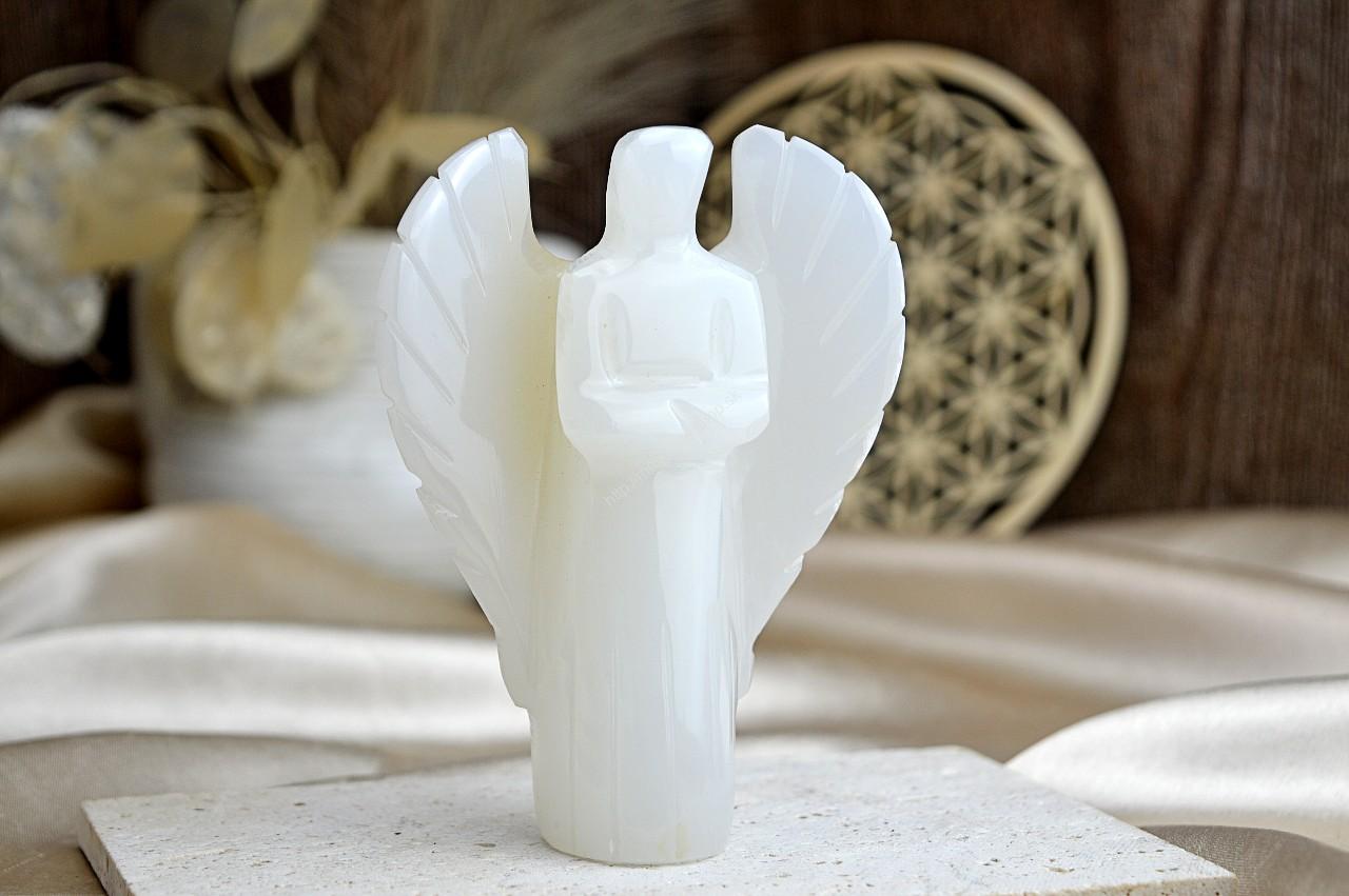 Anjelik Šťastia a Ochrany ZLATÝ ÓNYX / Aragonit - veľký