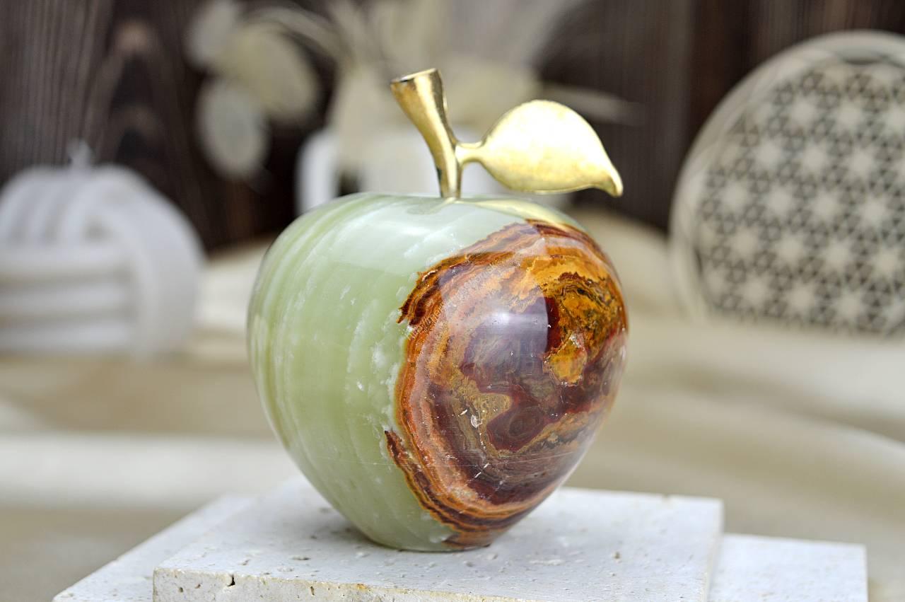 Jabĺčko Prosperity a Šťastia ZLATÝ ÓNYX/ARAGONIT veľké #6