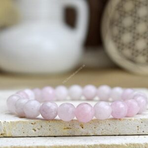 náramok fazetovaný KUNZIT- Bezpodmienečná Božská láska, Liečenie traumy, Emocionálne liečenie, Ochrana Aury, Vysoké Vibrácie