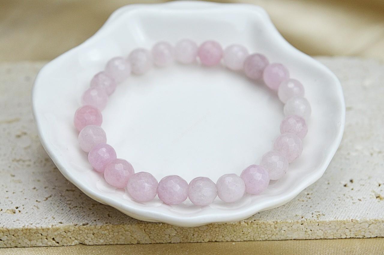 náramok fazetovaný KUNZIT- Bezpodmienečná Božská láska, Liečenie traumy, Emocionálne liečenie, Ochrana Aury, Vysoké Vibrácie – Obrázok 2