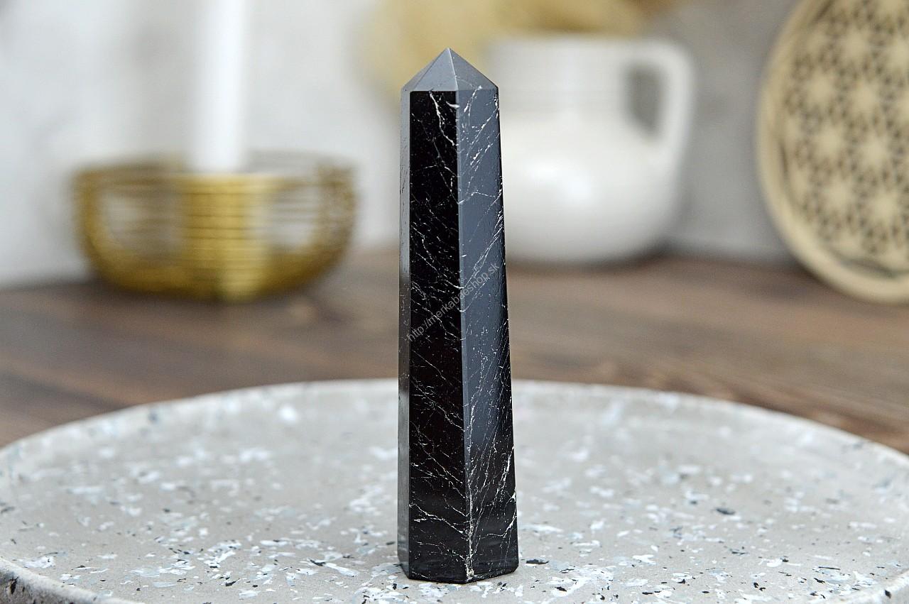 Generátor/Obelisk ČIERNY TURMALÍN/SKORYL #1 – Ochrana, Očista od toxickej energie, Zmierňuje stres a strach