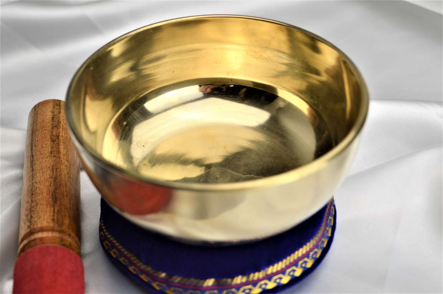 MosadznáTibetská spievajúca miska 12cm + gong a vankúšik