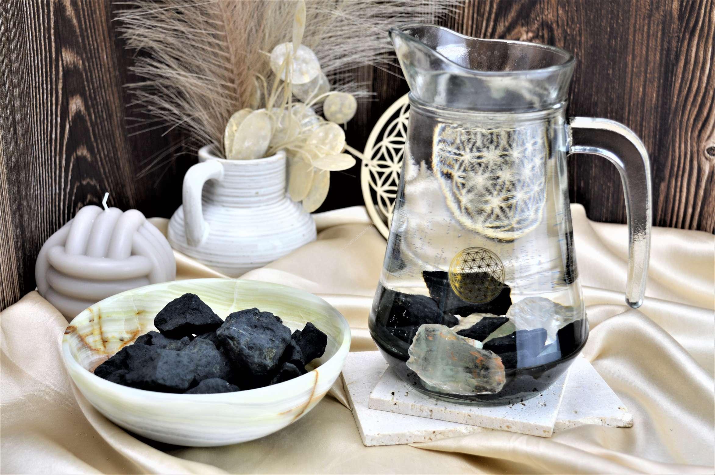 ŠUNGIT na prírodné filtrovanie vody 250g Väčšie kusy AAA Kvalita (Karélia)