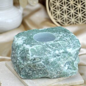 svietnik zo surového AVANTURÍNU- Štastie, Hojnosť, Srdce, Vitalita, Zdravie