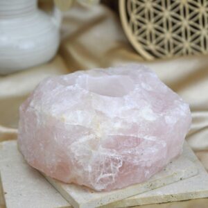 svietnik zo surového RUŽENÍNU- Bezpodmienečná Láska, Sebaláska, Odpustenie, Radosť, Srdcová Čakra