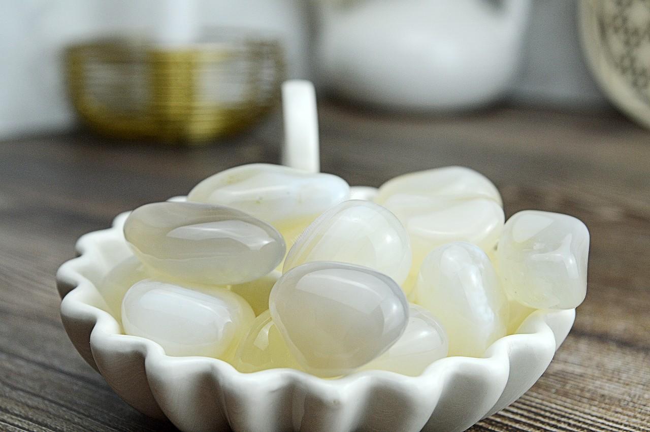 Kamienky ACHÁT BIELY - Uzemnenie, Prebudenie, Harmónia, Uvoľnenie