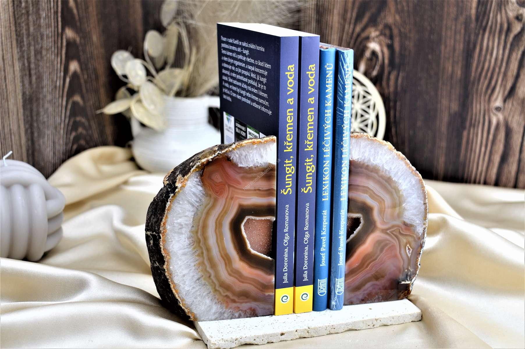 Magická ACHÁTOVÁ GEÓDA držiak na knihy 1,5kg – Obrázok 2