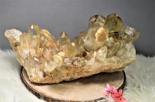 Drúza z Pravého CITRÍNU/Fantóm 6,2kg - Hojnosť, Radosť, Šťastie, Zdravé trávenie, Znižuje Strach a Obavy – Obrázok 3