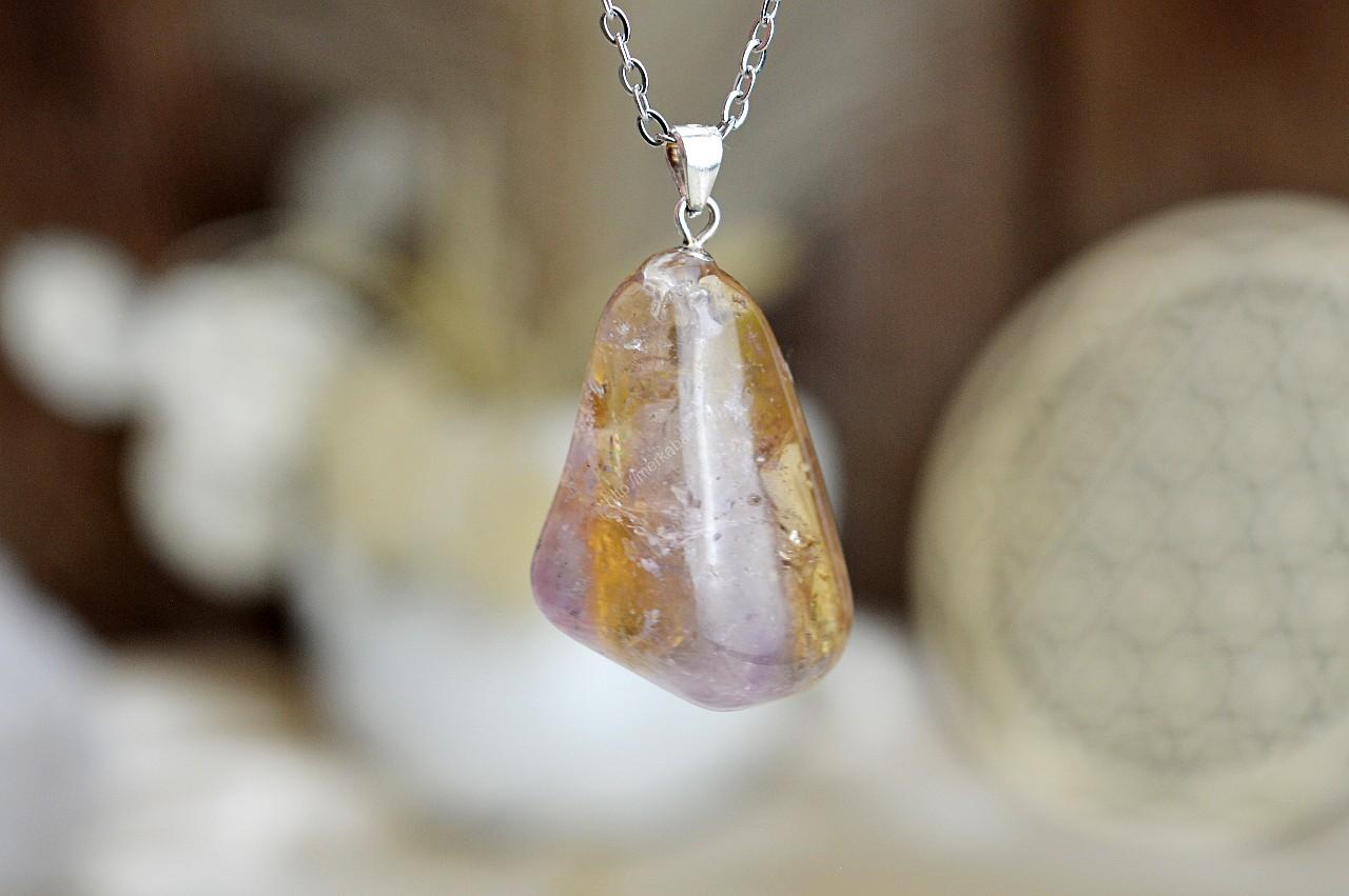 prívesok AMETRÍN Ag925 na kožke #1 – Jednota, Duchovná ochrana, Harmónia