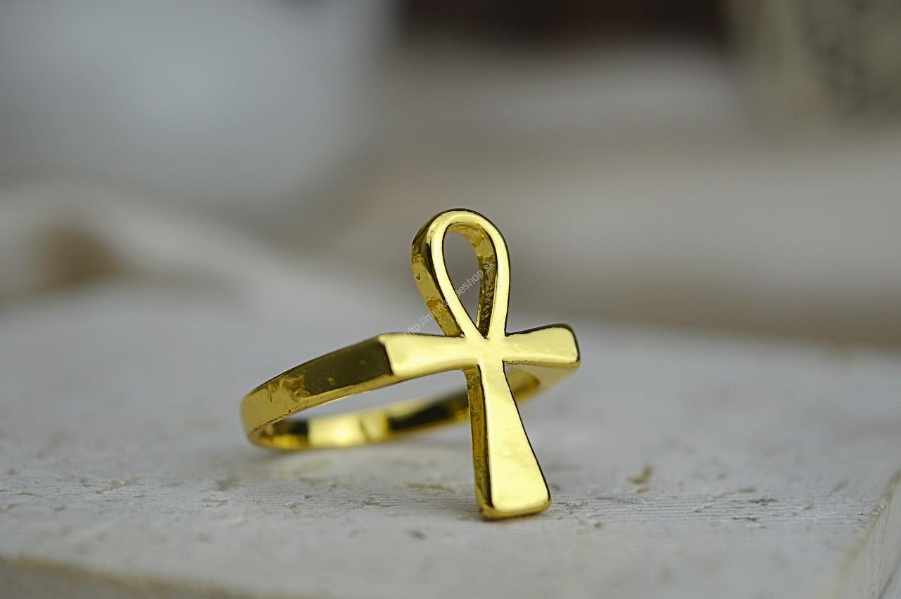 Prsteň ANKH z Chirurgickej / nerezovej ocele zlatý
