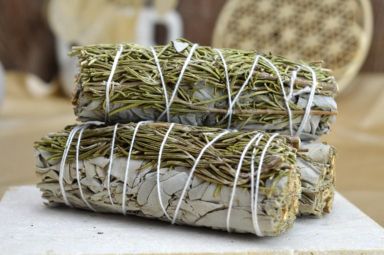 Vykurovacie zväzky BIELA ŠALVIA + ROZMARÍN 10cm - DUCHOVNÁ OČISTA