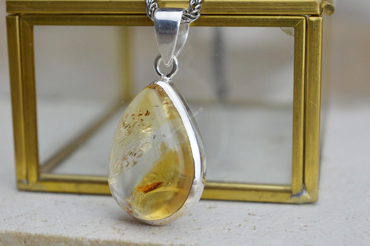 prívesok CITRÍN Ag925 #1 – Hojnosť, Radosť, Šťastie, Zdravé trávenie, Znižuje Strach a Obavy – Obrázok 2