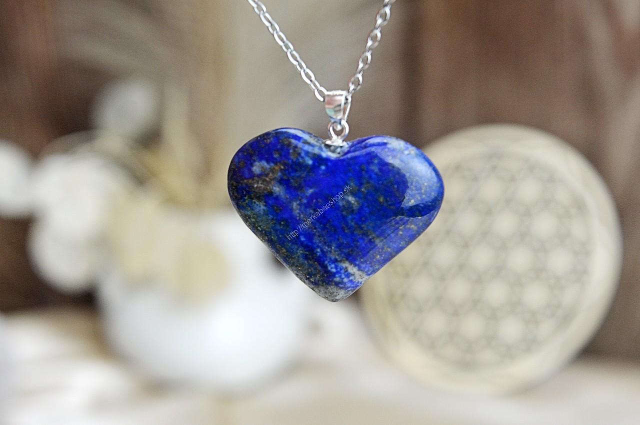 prívesok Srdiečko LAPIS LAZULI Ag925 #1 Múdrosť, Intuícia, Psychická Rovnováha, Sebavedomie, Vizualizácia