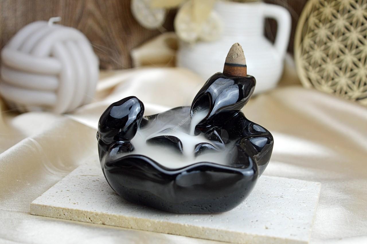 Stojan na Vonné Kužele Tečúci Dym/ Back flow -Bambus a Lotosový Kvet