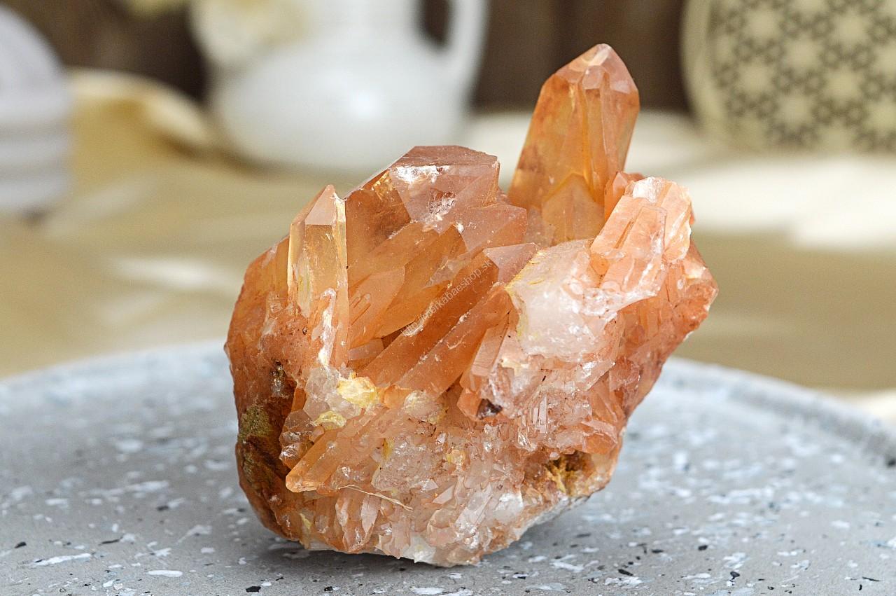 Drúza KRIŠTÁĽ TANGERIT/Krištáľ s Hematitom #1 - Energia, Ochrana, Rovnováha, Nové začiatky