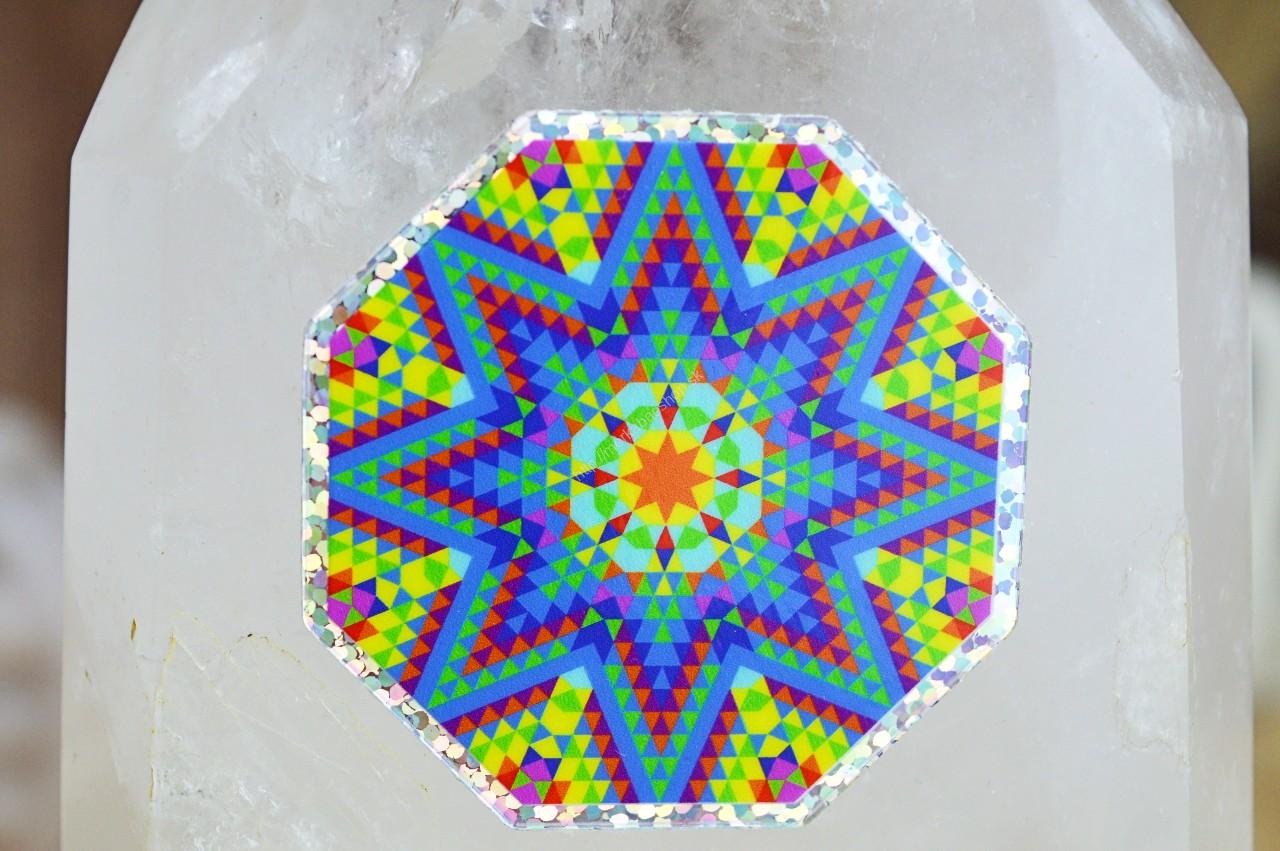 Holografická nálepka / Energetický hologram Fibonacciho postupnosť ENERGIA/OCHRANA/LÁSKA #A