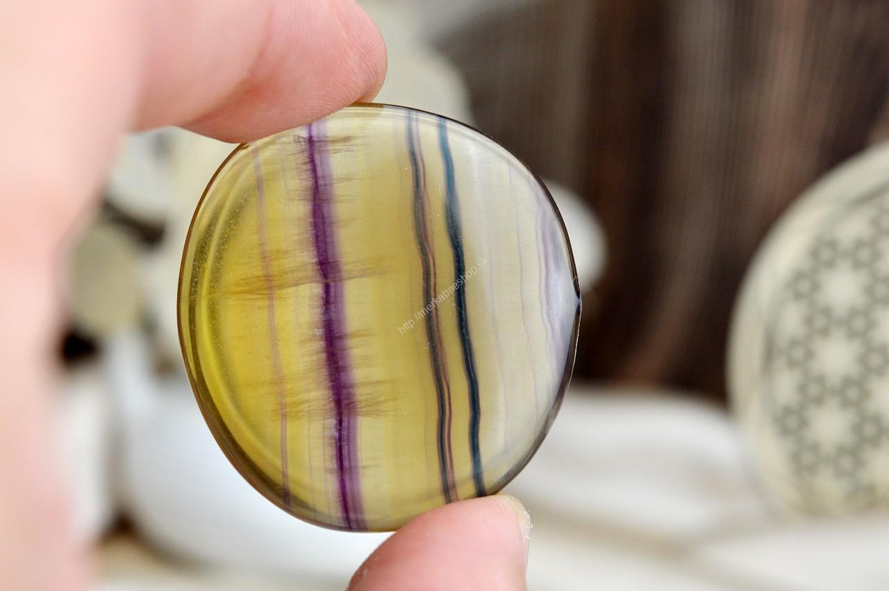 Placka/ Hmatka FLUORIT ŽLTÝ - Dosiahnutie cieľov, Tvorivá energia, Očista, Meditácia