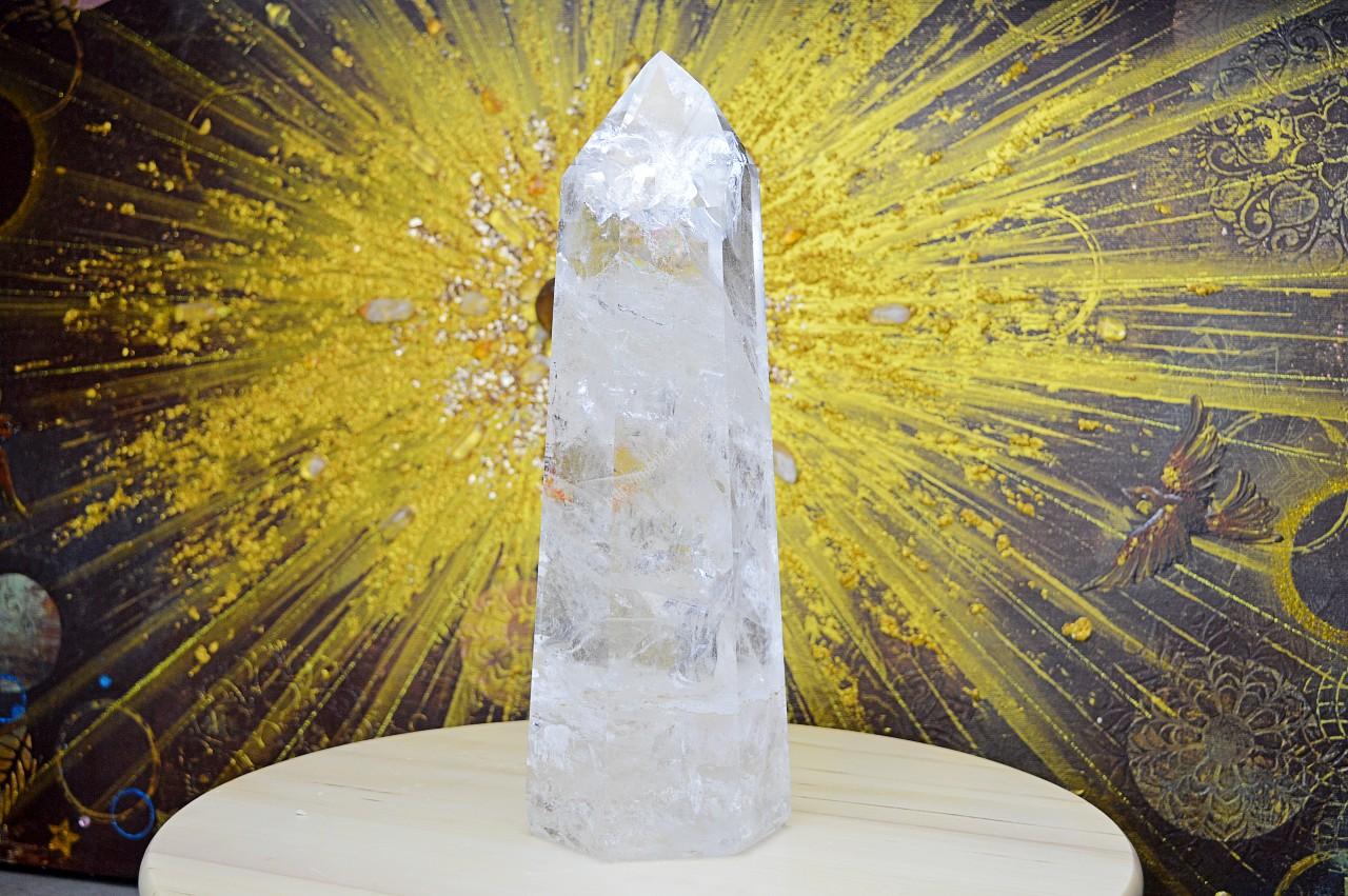 KRIŠTÁĽOVÝ CHANELINGOVÝ generátor/obelisk s dúhami #10 Extra Kvalita 3,7kg 31cm