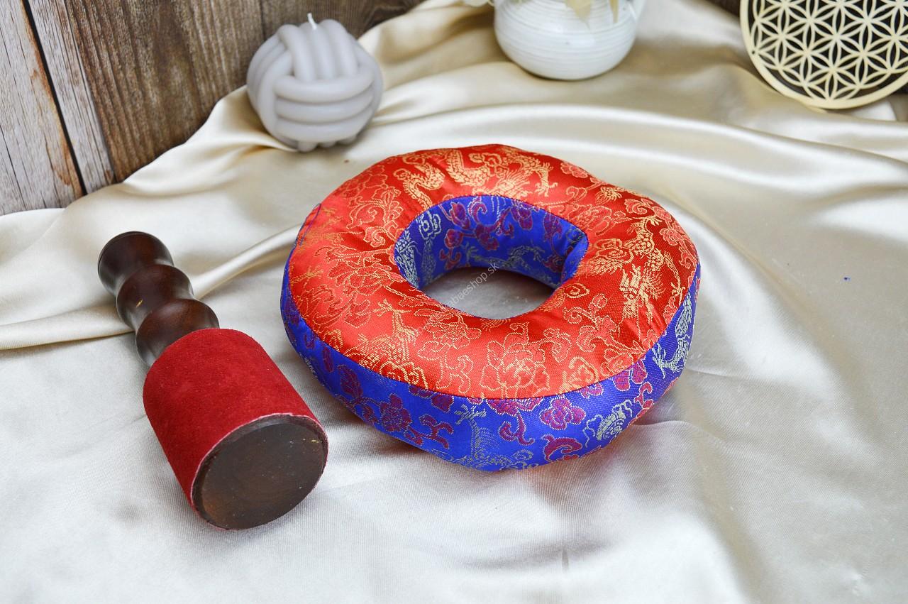 Veľká ručne tepaná, leštená Tibetská misa 2,47kg , 29,5cm + gong a vankúšik – Obrázok 3