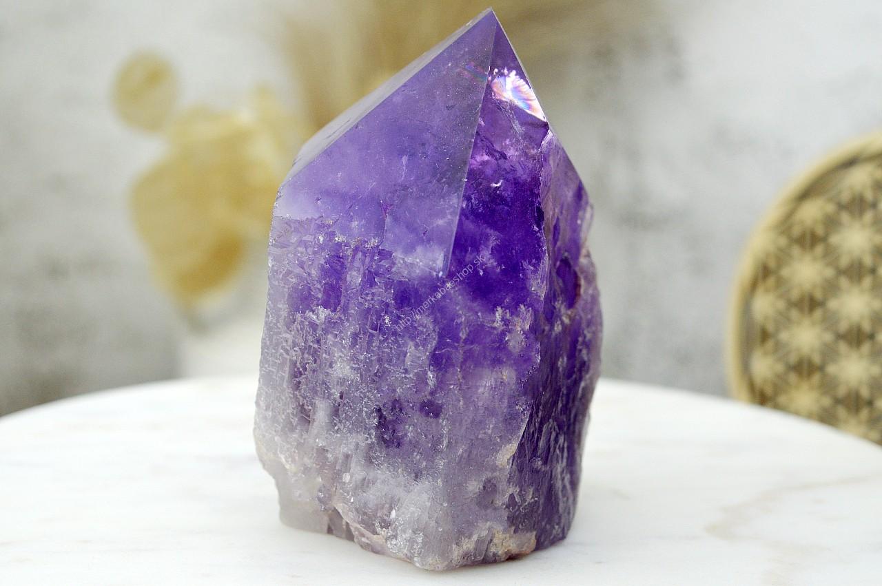 AMETYSTOVÝ surový hrot Božskej Energie a Mieru s Dúhou 1 Extra Kvalita – Obrázok 3