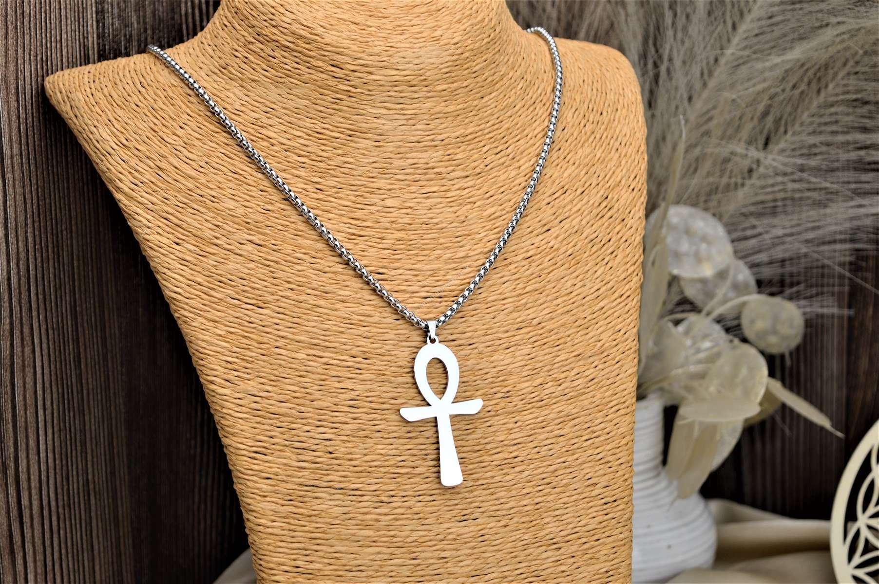 Náhrdelník ANKH z Chirurgickej/ nerezovej ocele strieborný