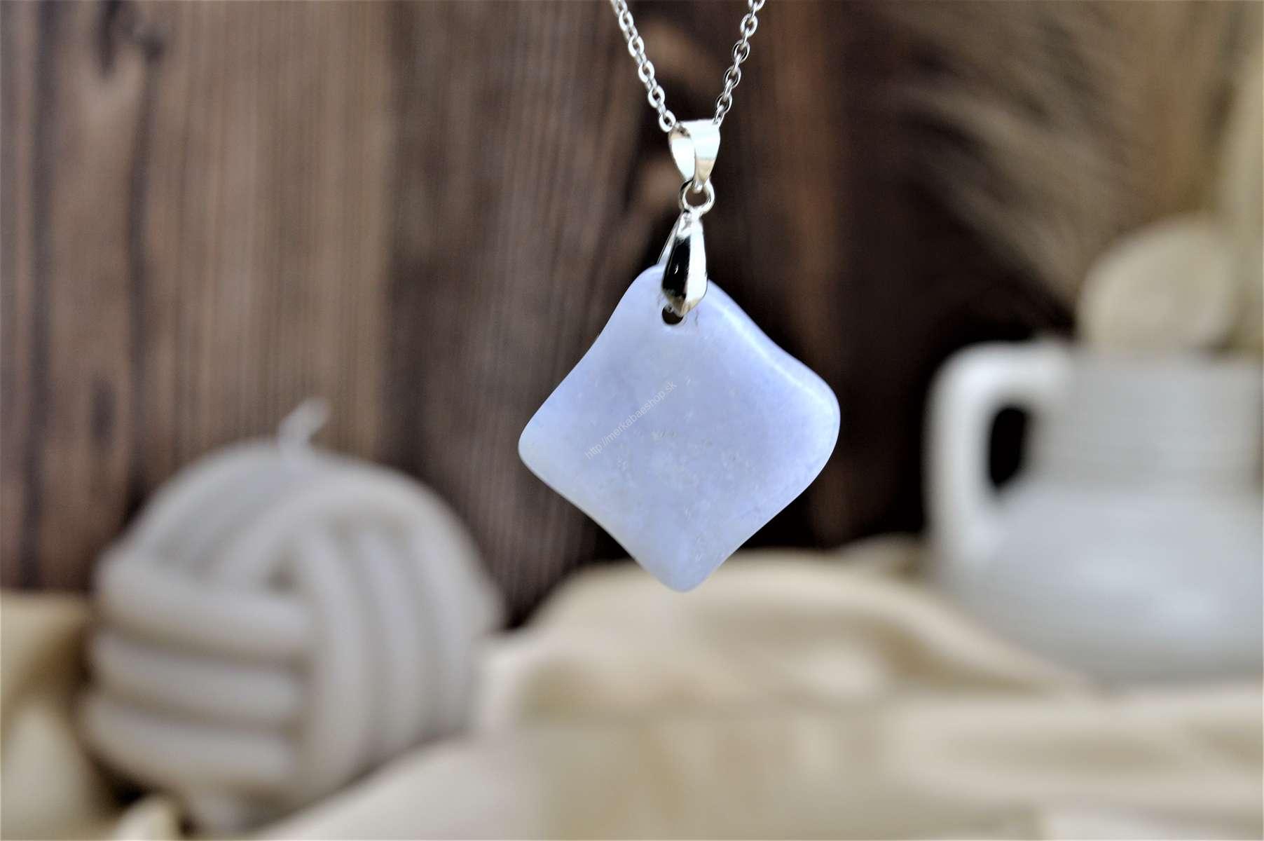 prívesok CHALCEDÓN MODRÝ #4 - Harmónia, Komunikácia, Rovnováha