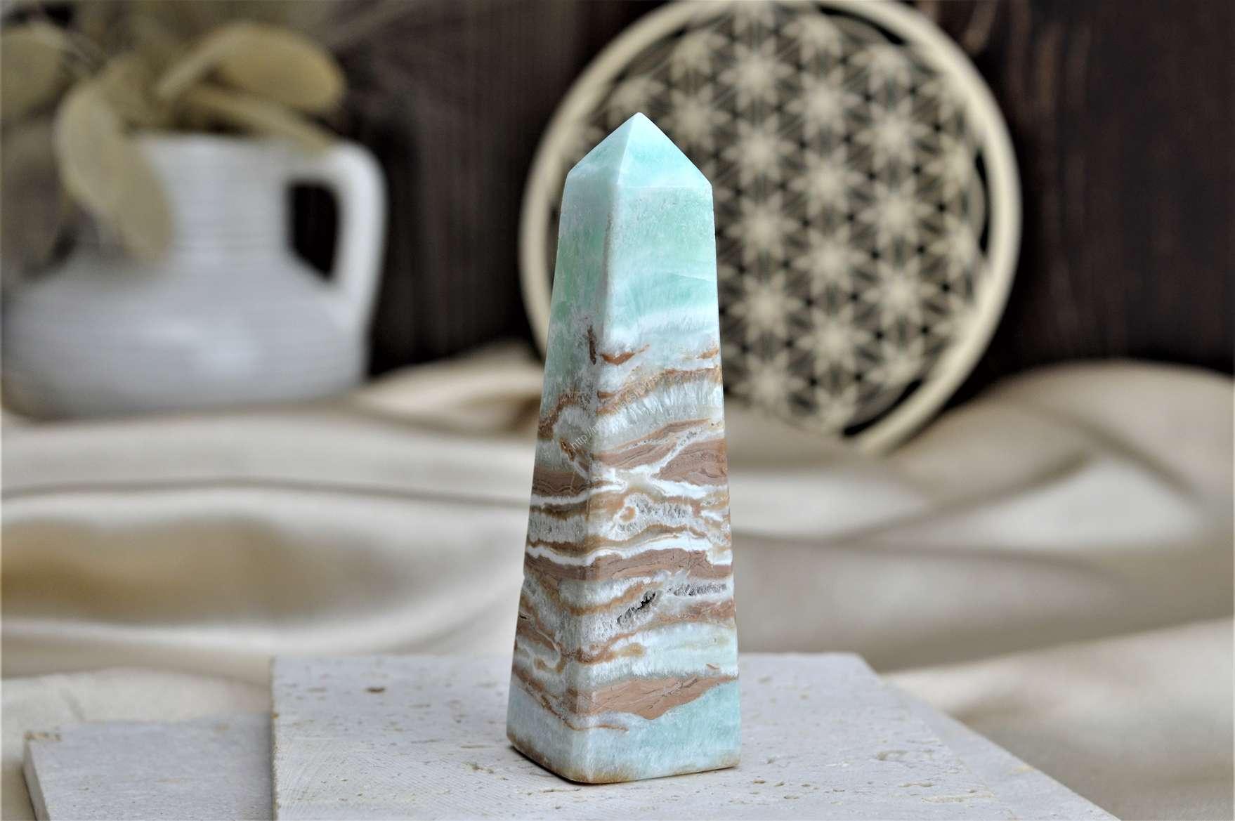 Generátor/obelisk Uzemnenia, Upokojenia a Rovnováhy MODRÝ ARAGONIT 4