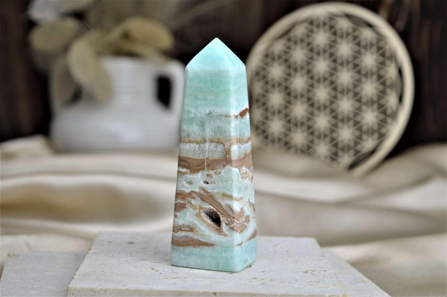 Generátor/obelisk Uzemnenia, Upokojenia a Rovnováhy MODRÝ ARAGONIT 8