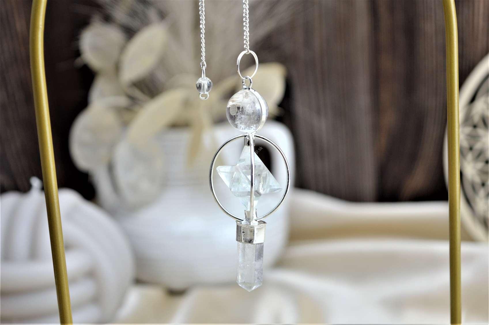 kyvadlo Merkaba s generátorom a guľou z KRIŠTÁĽU