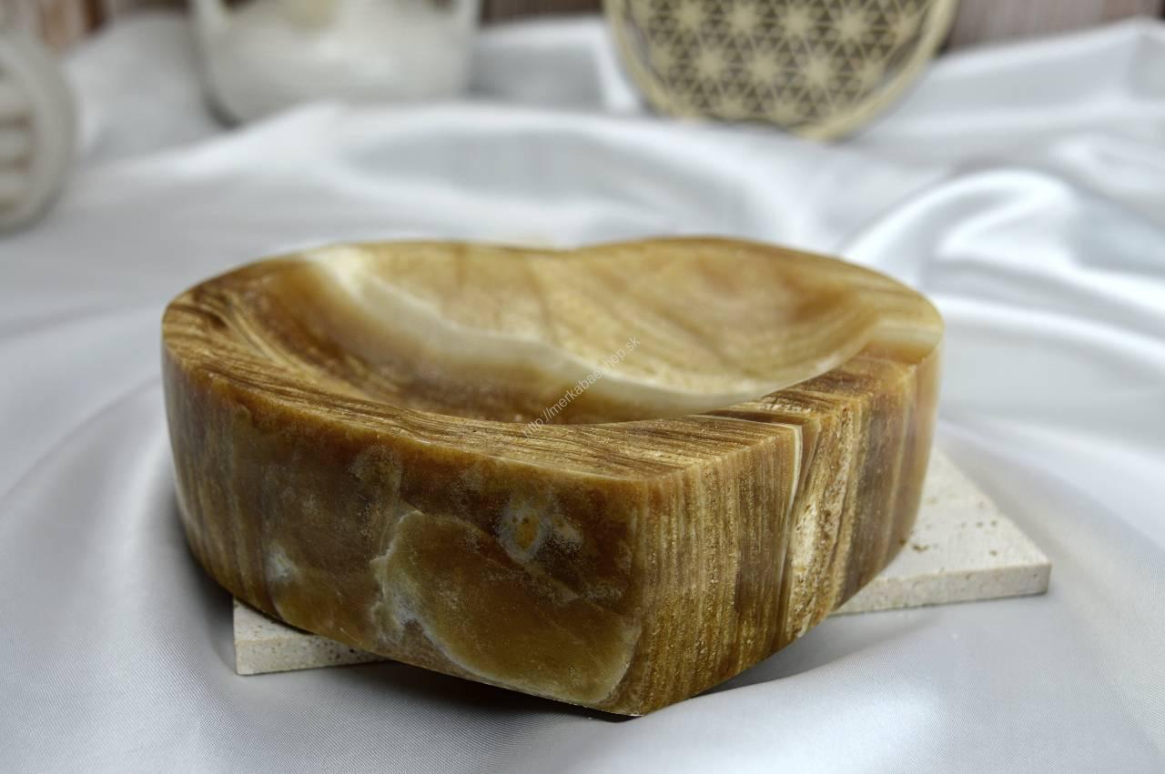 Miska Bohyne Matky Zeme zo žltého ARAGONITU srdiečko #3 1,2kg – Obrázok 3