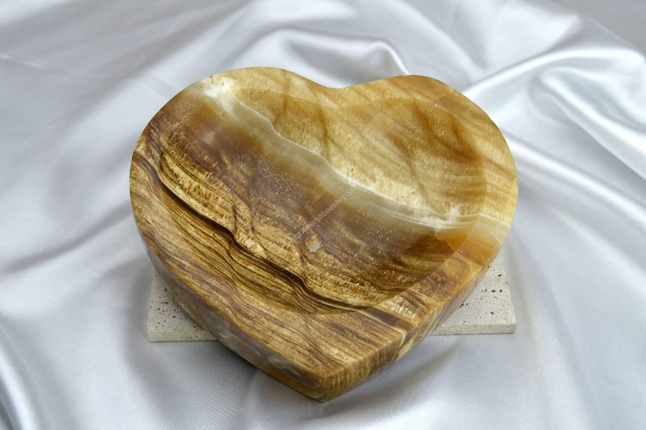 Miska Bohyne Matky Zeme zo žltého ARAGONITU srdiečko #3 1,2kg – Obrázok 4