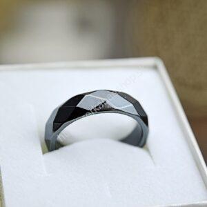 Prsteň HEMATIT fazetovaný - Ochrana, Energetický štít, Harmonizácia Jin Jang, Silné Uzemnenie, Tvorba Železa