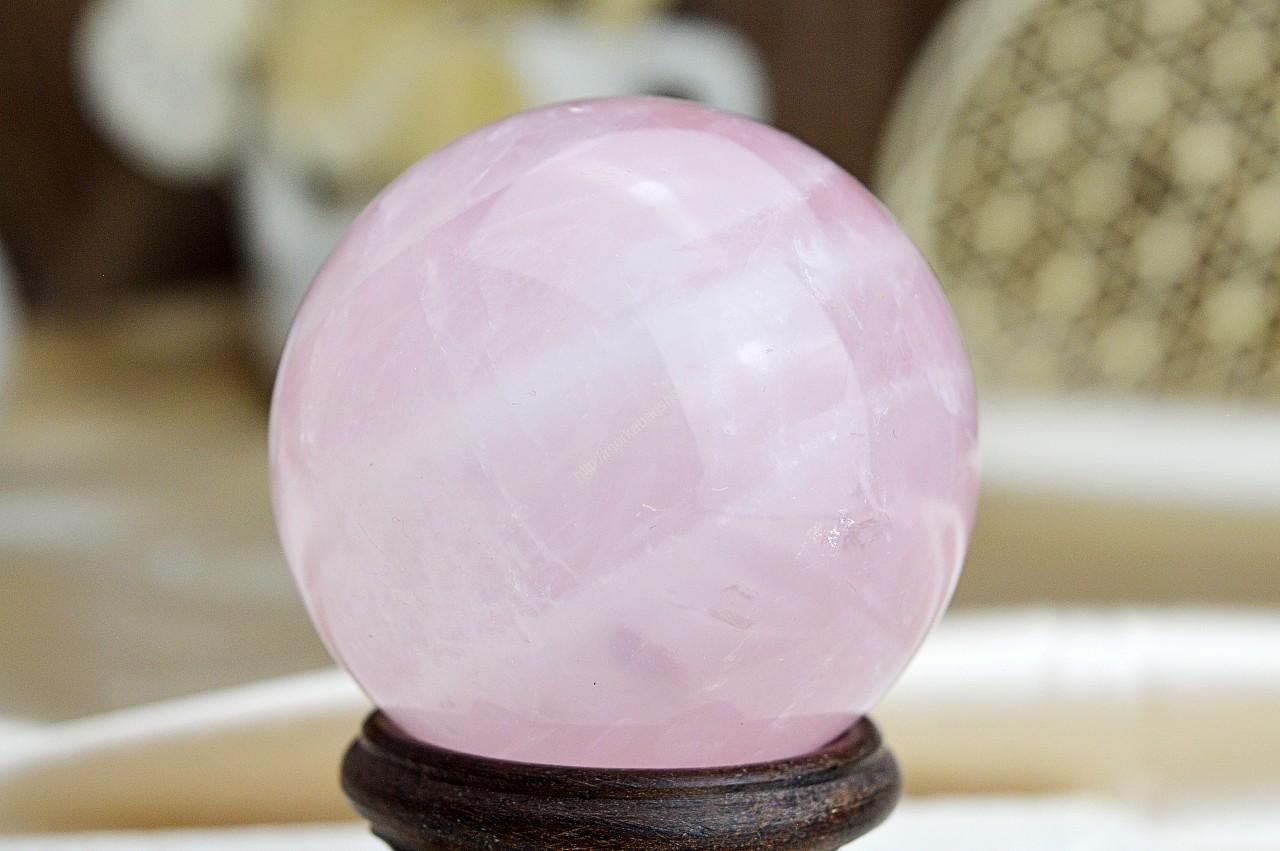 Guľa Ruženín #55 mm - Bezpodmienečná Láska, Sebaláska, Odpustenie, Radosť, Srdcová Čakra