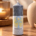 OCHRANNÁ ČIERNA Sviečka ANKH 15 a 20 cm- Spaľuje negatívnu energiu, Silná Ochrana, Zbavuje strachu, úzkosti a ohrozenia