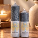 OCHRANNÁ ČIERNA Sviečka ANKH 15 a 20 cm- Spaľuje negatívnu energiu, Silná Ochrana, Zbavuje strachu, úzkosti a ohrozenia