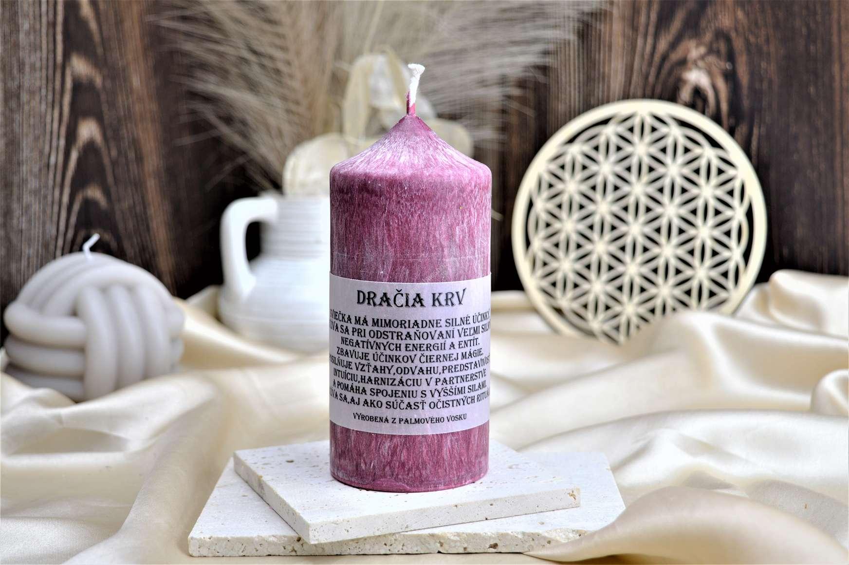 sviečka DRAČIA KRV - Odstránenie veľmi silných Negatívnych Energií, Entít a Čiernej Mágie