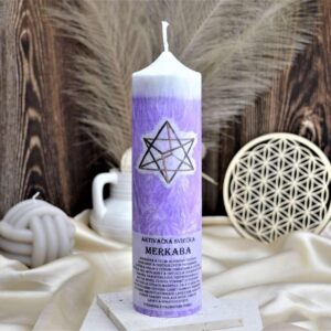 AKTIVAČNÁ SVIEČKA MERKABA 20cm (Ochrana, hĺbková Očista, duchovný vývoj, aktivácia svetelného systému)