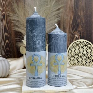 OCHRANNÁ ČIERNA Sviečka ANKH 15 a 20 cm- Spaľuje negatívnu energiu, Silná Ochrana, Zbavuje strachu, úzkosti a ohrozenia