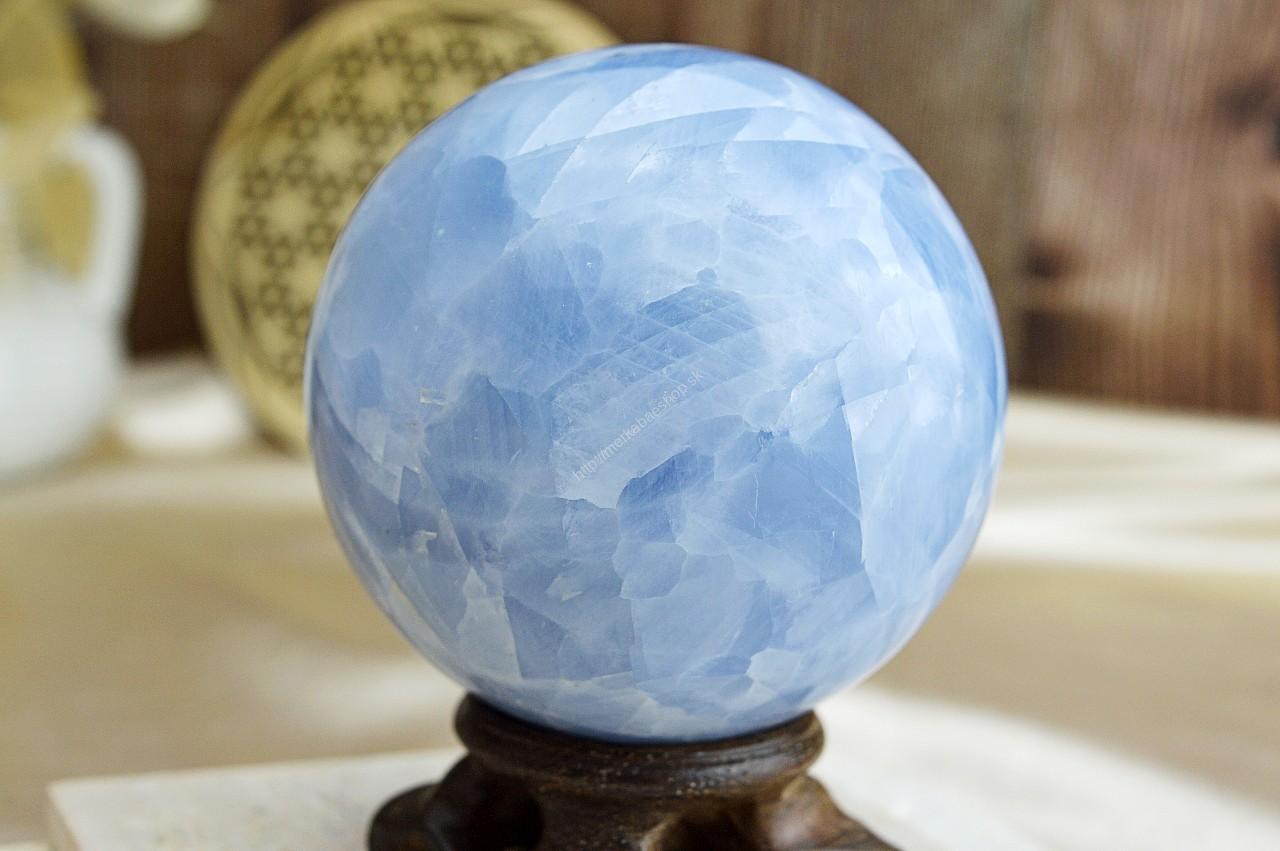 Guľa KALCIT modrý #3 - Vnútorný mier, Upokojenie, Komunikácia, Zosilňovač energie AAA Kvalita