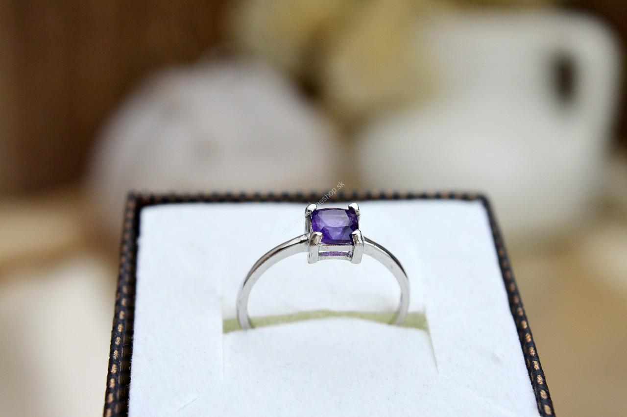 Prsteň AMETYST #1 Ag925/1000 – Božskosť, Intuícia, Rovnováha, pokojný Spánok