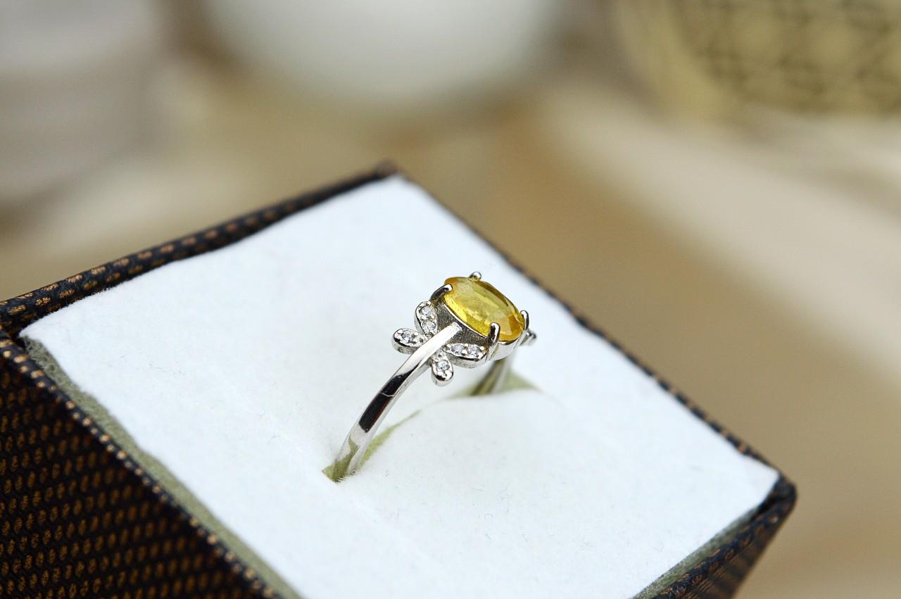 Strieborný prsteň CITRÍN Briliant + zirkóny #1- Hojnosť, Radosť, Šťastie, Zdravé trávenie, Znižuje Strach a Obavy – Obrázok 2