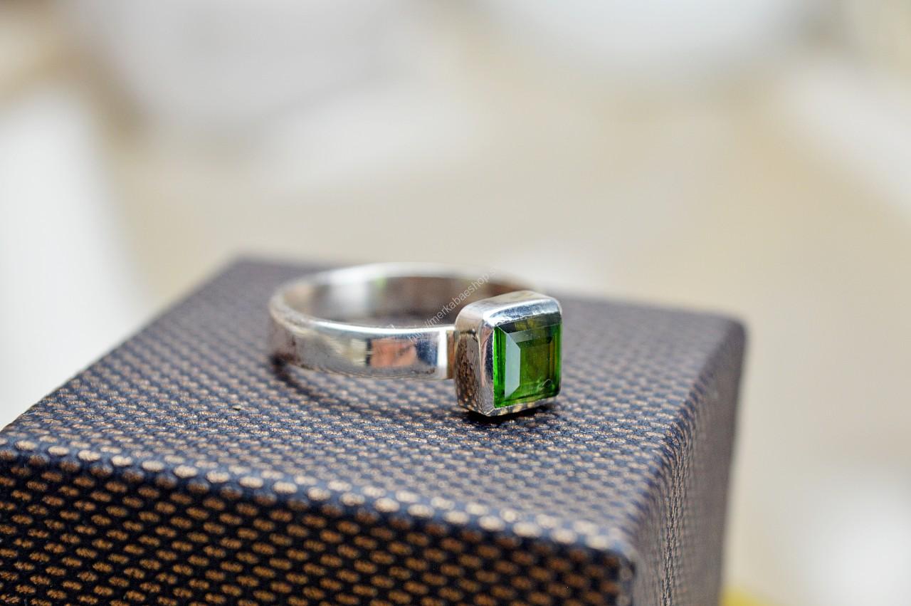 Strieborný prsteň ZELENÝ TURMALÍN/ VERDELIT briliant #1 - Šťastie, Hojnosť, Bezpodmienečná láska, Zdravé srdce, Vitalita – Obrázok 3
