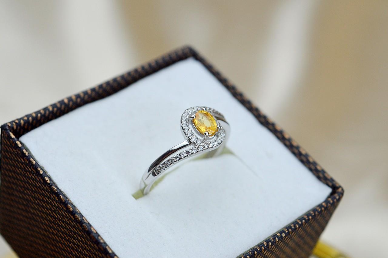 Strieborný prsteň CITRÍN Briliant + zirkóny #3- Hojnosť, Radosť, Šťastie, Zdravé trávenie, Znižuje Strach a Obavy – Obrázok 3