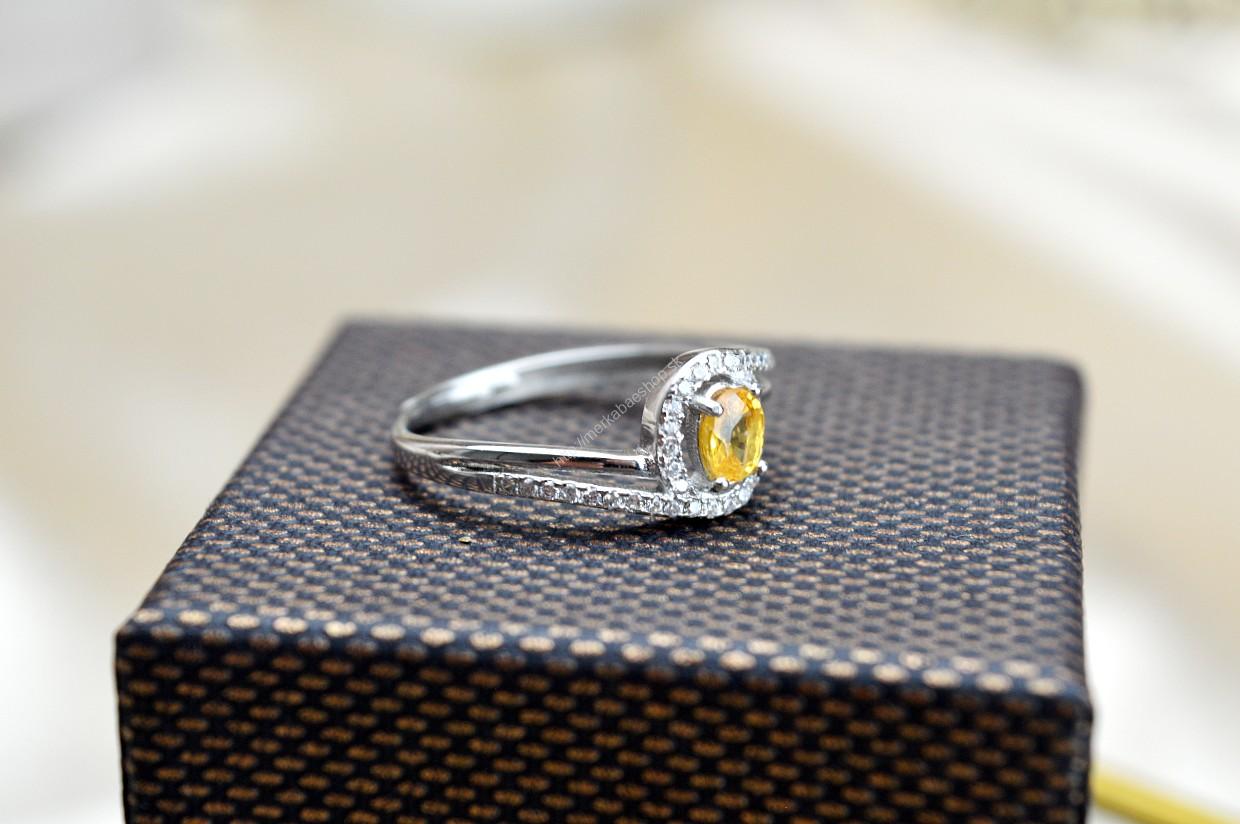 Strieborný prsteň CITRÍN Briliant + zirkóny #3- Hojnosť, Radosť, Šťastie, Zdravé trávenie, Znižuje Strach a Obavy – Obrázok 4