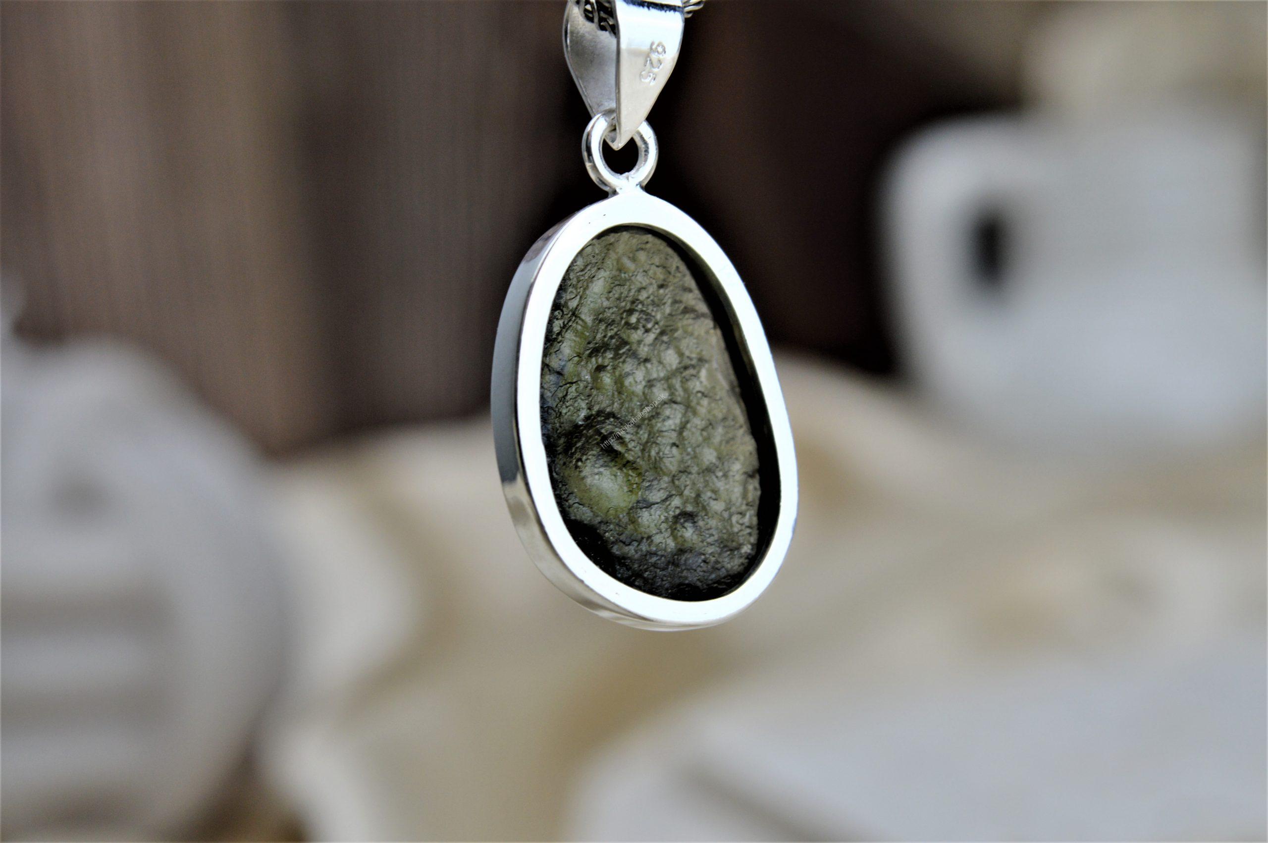 Prívesok Vltavín/Moldavit 2 Ag925/1000 Kameň nového Veku – Obrázok 3