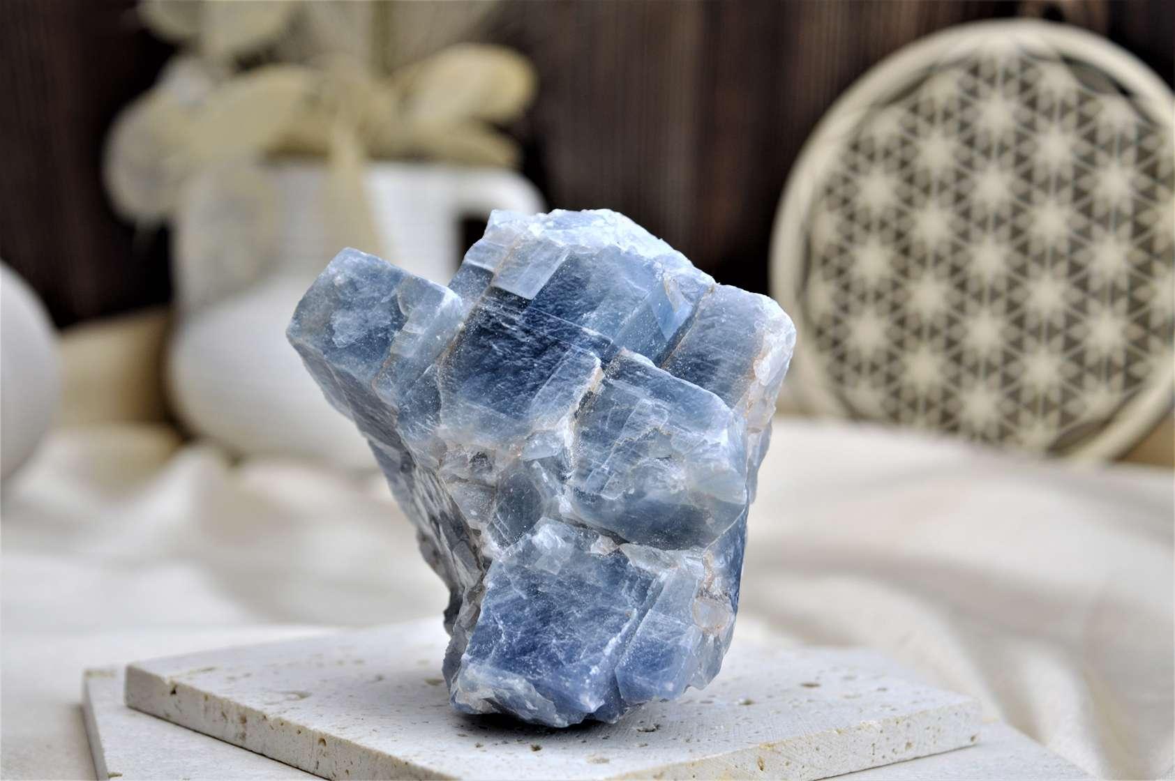 Surový KALCIT modrý 1 - Vnútorný mier, Upokojenie, Komunikácia, Zosilňovač energie