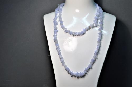 Náhrdelník sekaný Modrý Chalcedón (aktivácia hrdlovej čakry, tvorivosť, optimizmus, očista)