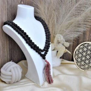 Náhrdelník MALA RUDRAKASHA čierny (prírodný 108 guličiek)